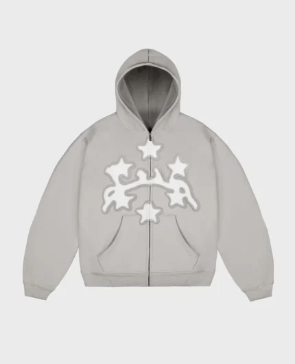 Divin By Divin Grey Stars Zip Hoodie (1)